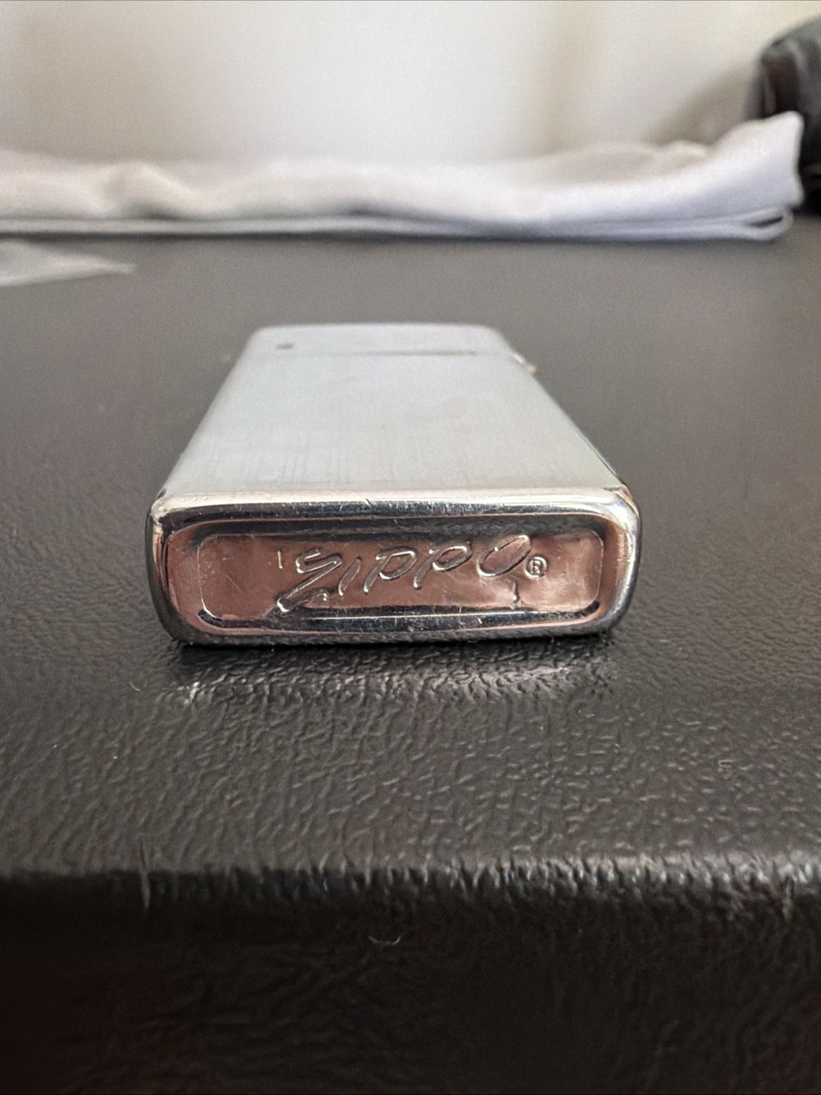Vintage 1972 Machined Zippo Slim Lighter Missing FLINT