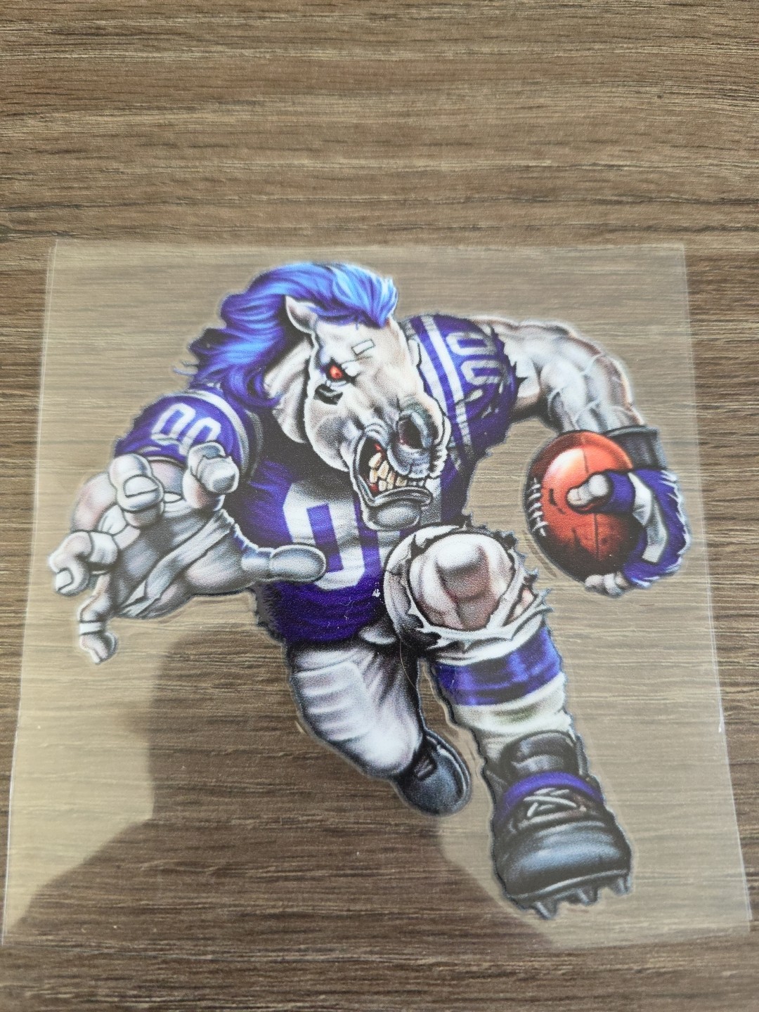 Indianapolis Colts Running Football Player Raised UV DTF Decal 4in X 4in Color