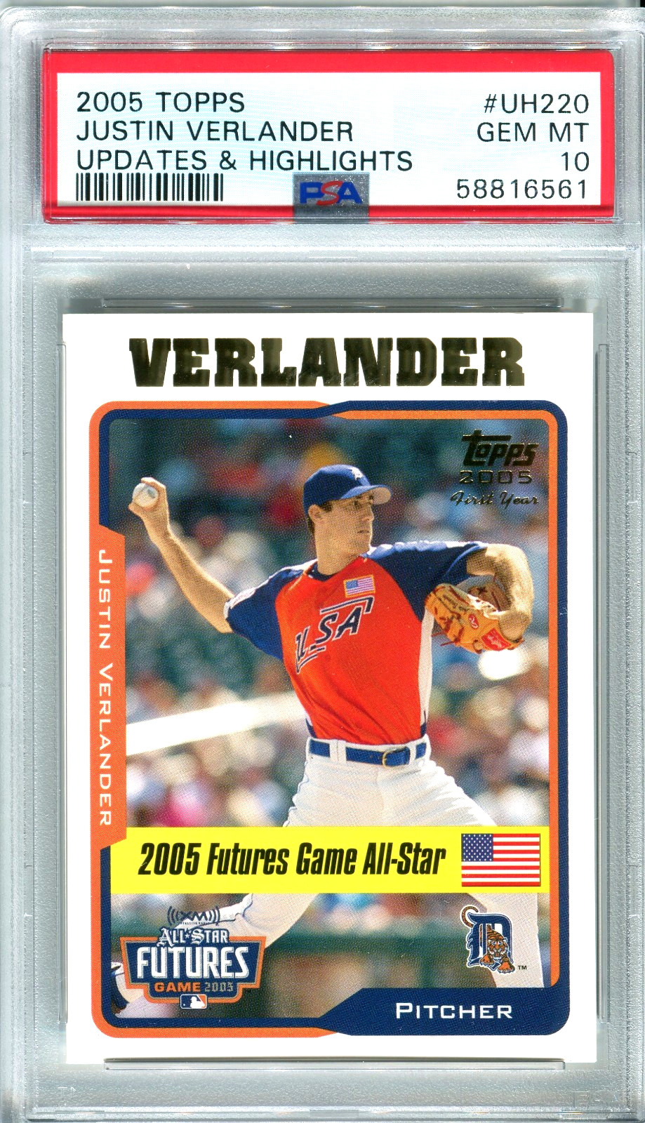 JUSTIN VERLANDER 2005 Topps Update rookie PSA 10 GEM MINT future HOF 3500 Ks