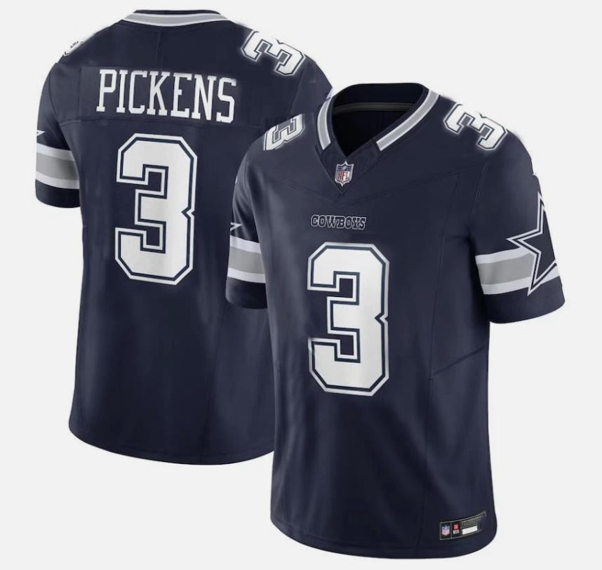 Men\'s Cowboys #3 George Pickens Limited Game Stitched Jersey