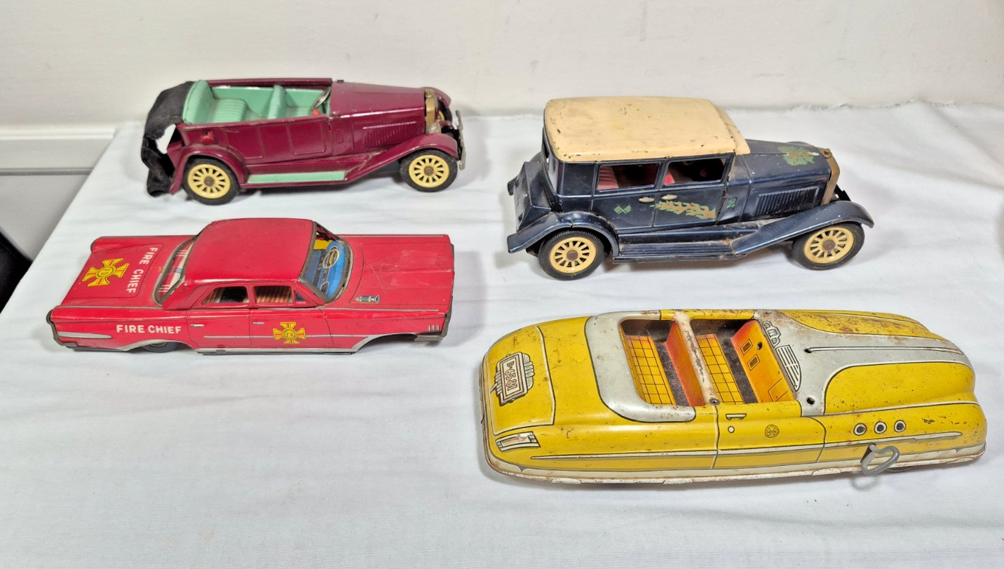Vintage Tin Wind Up Toy Car Lot - Marx Japan Vintage Tin Wind Up Toy Car Lot - Marx Japan