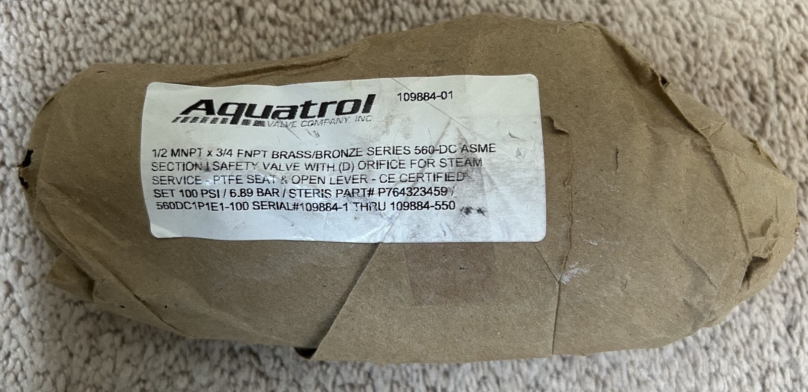 Steris P764323459 Set 100 PSI Safety Pressure Relief Valve Steris P764323459 Set 100 PSI Safety Pressure Relief Valve