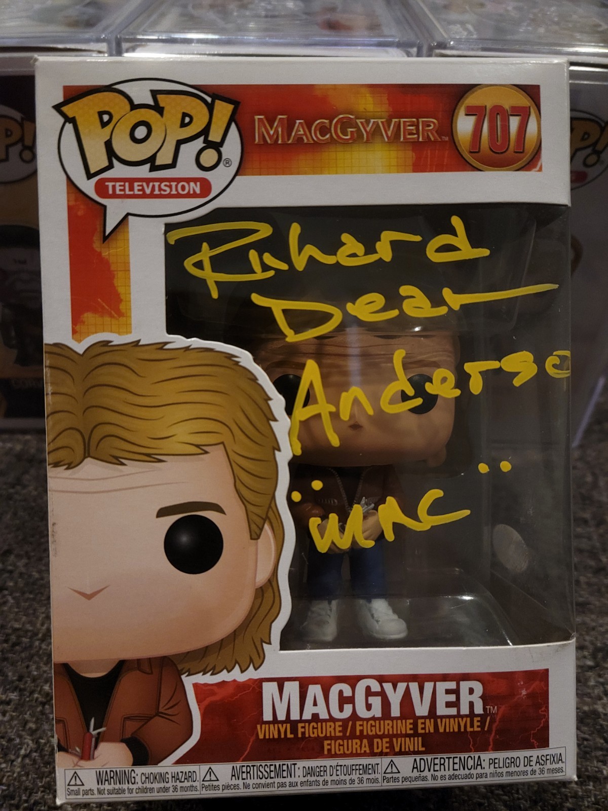 Funko POP Television MacGyver 707 Signed By Richard Dean Anderson JSA & Case Funko POP Television MacGyver 707 Signed By Richard Dean Anderson JSA & Case