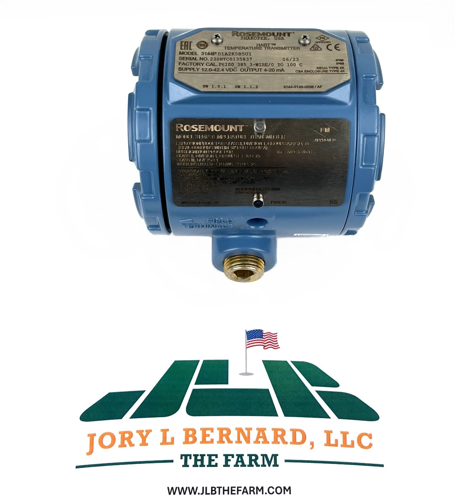 ROSEMOUNT, 3144P, 3144PD1A2K5B5U1, TEMPERATURE TRANSMITTER, 0 TO 100C 4-20mA NEW