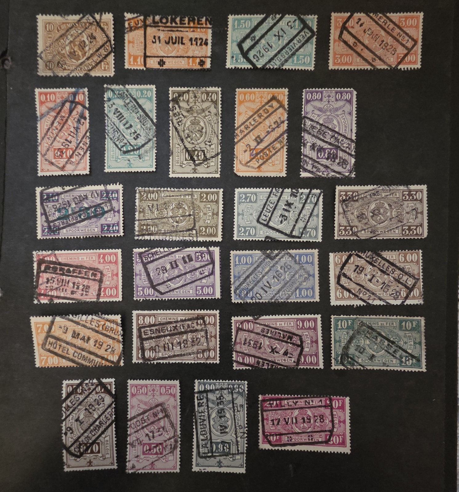 BELGIUM 1922-1928 Parcel Post Railway Stamp Lot Used T26152 BELGIUM 1922-1928 Parcel Post Railway Stamp Lot Used T26152