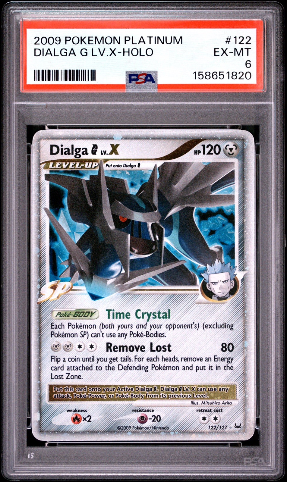 2009 POKEMON PLATINUM #122 DIALGA G LV.X-HOLO PSA 6