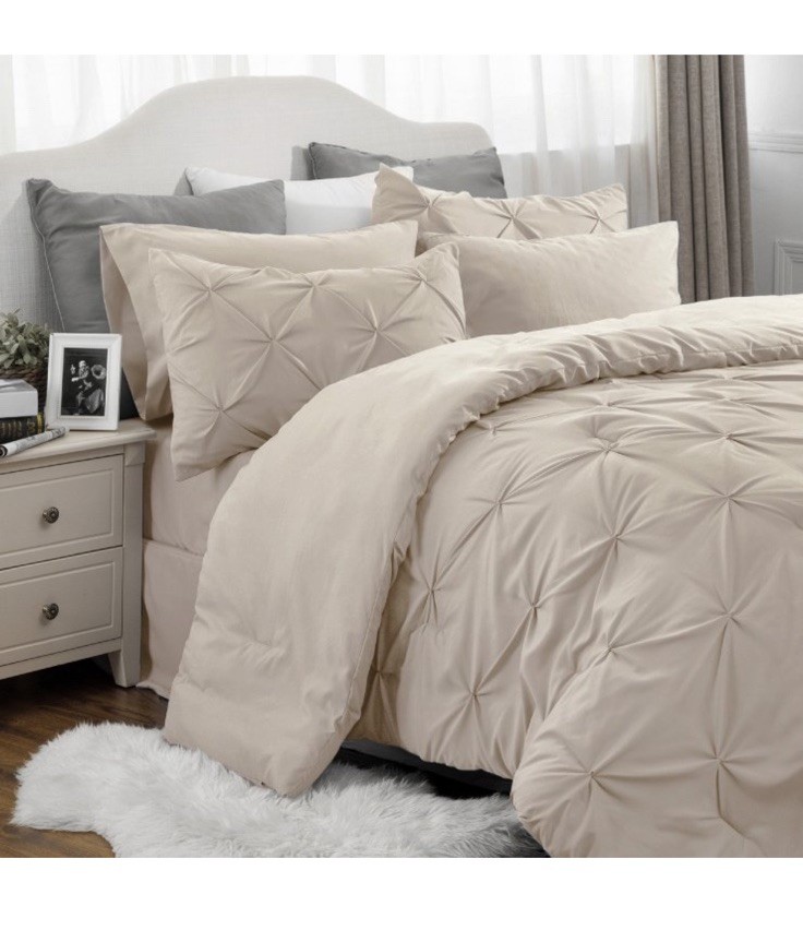 Cozy Comfort By Bedsure Comforter Set Queen 7 Pieces Beige