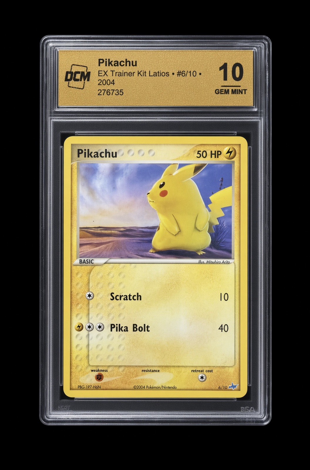 2004 Pokemon EX Sandstorm PSA DCM 10 Pikachu #6 Latios Trainer Kit