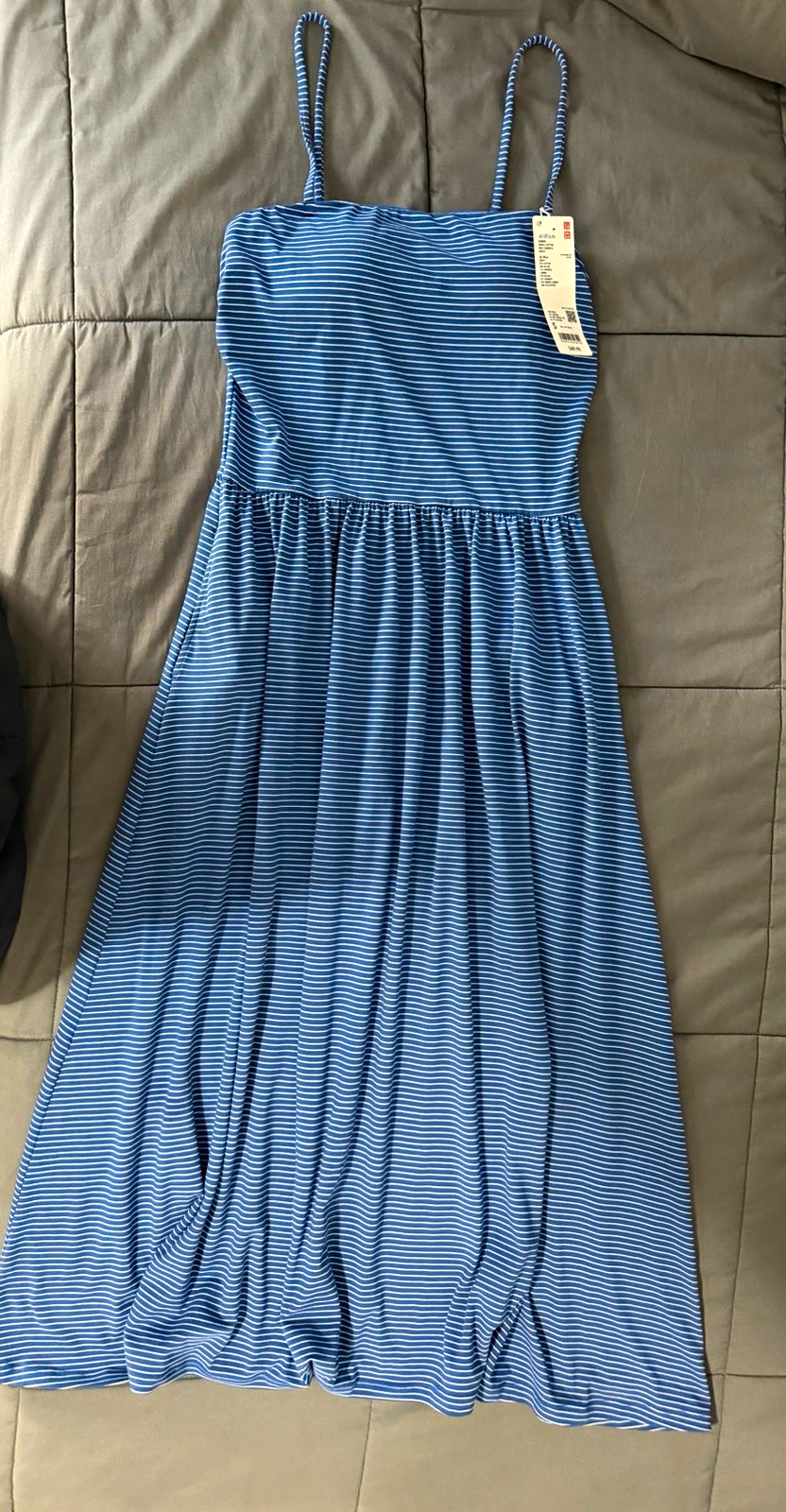 Uniqlo AIRism Cotton Camisole Bra Dress | Stripe Size S