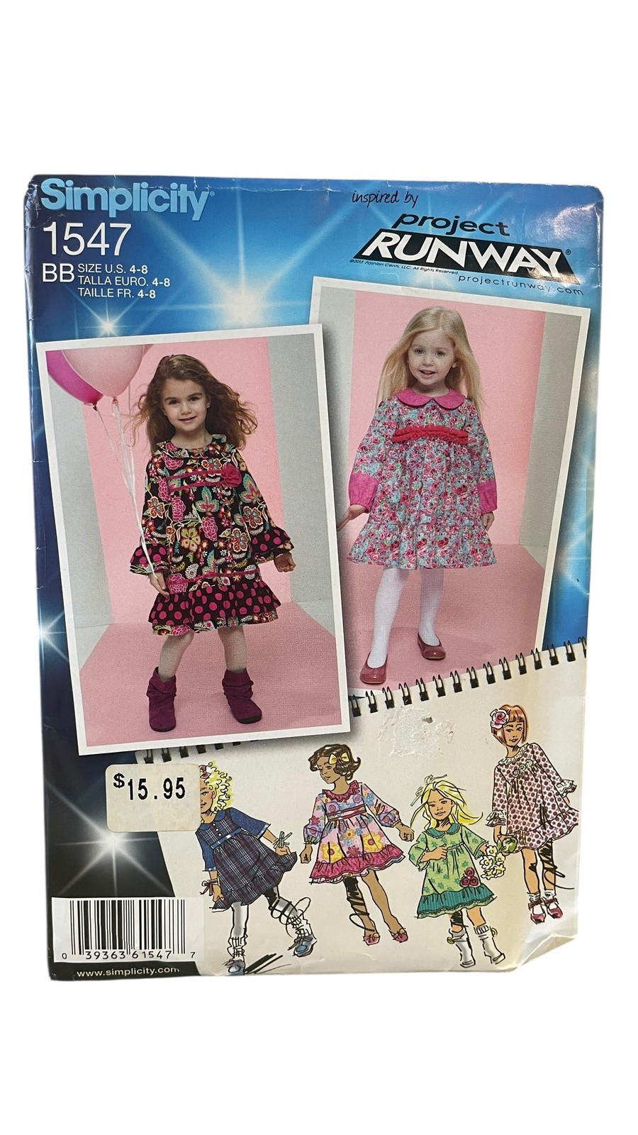 Simplicity 1547 Toddler Child Dress Pattern Size 4-8 Project Runway