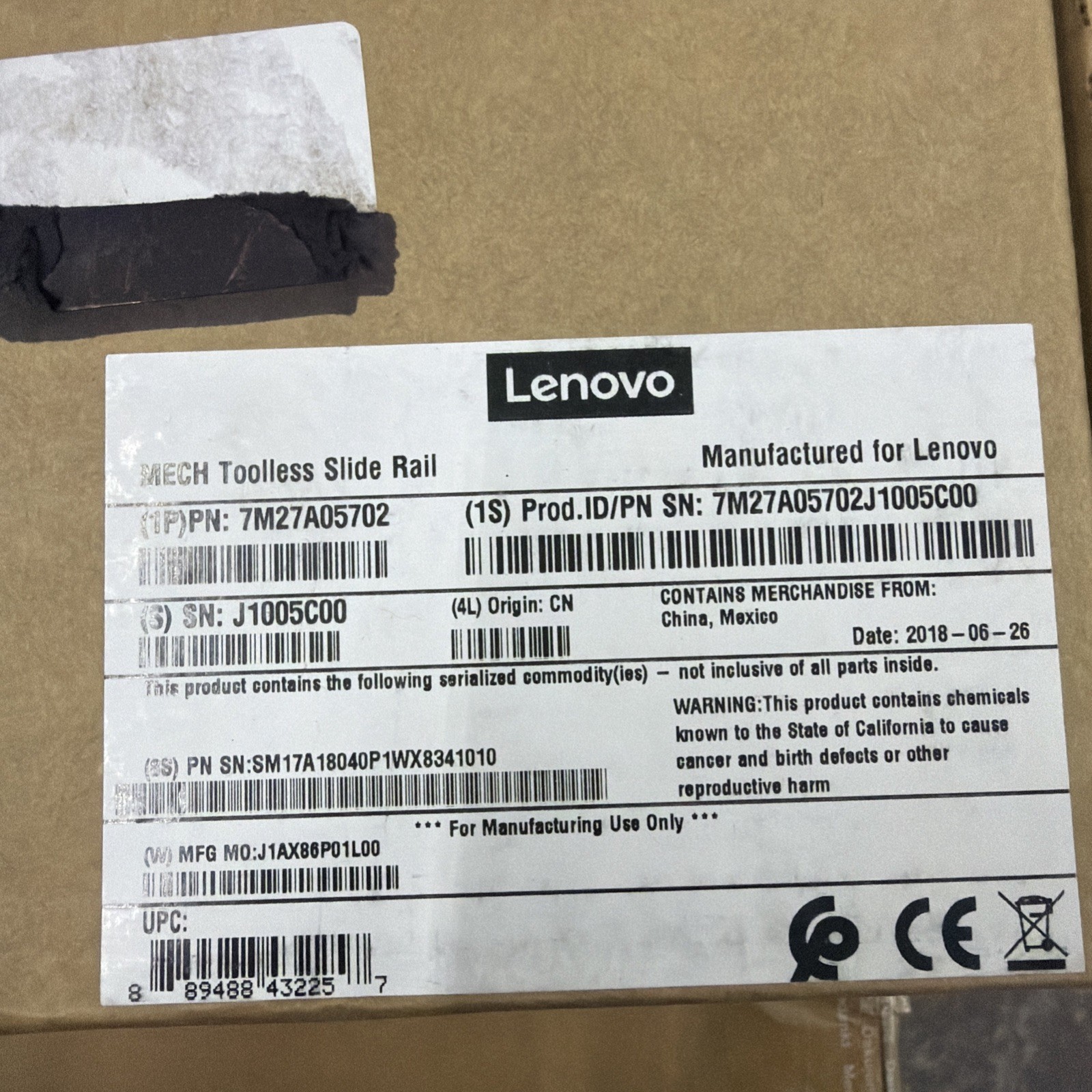 Lenovo (SR530, SR630) Rail Kit - 7m27a05702