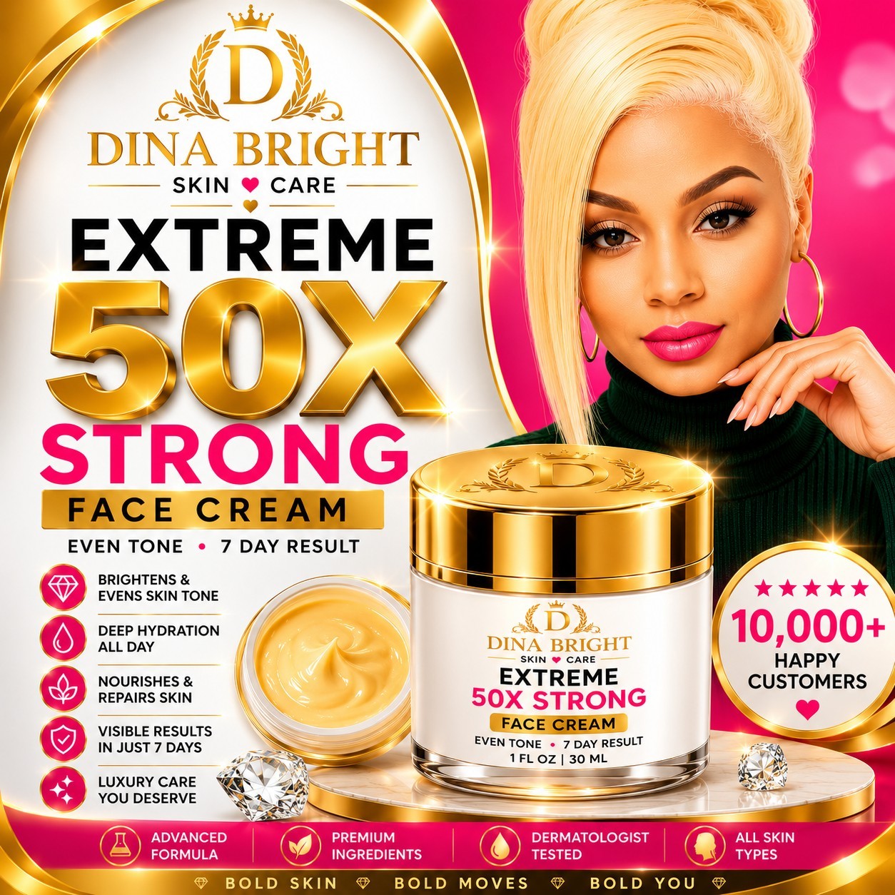 EXTREME 50x STRONG 7DAYS BRIGHTENING FACE CREAM ( SAMPLES)