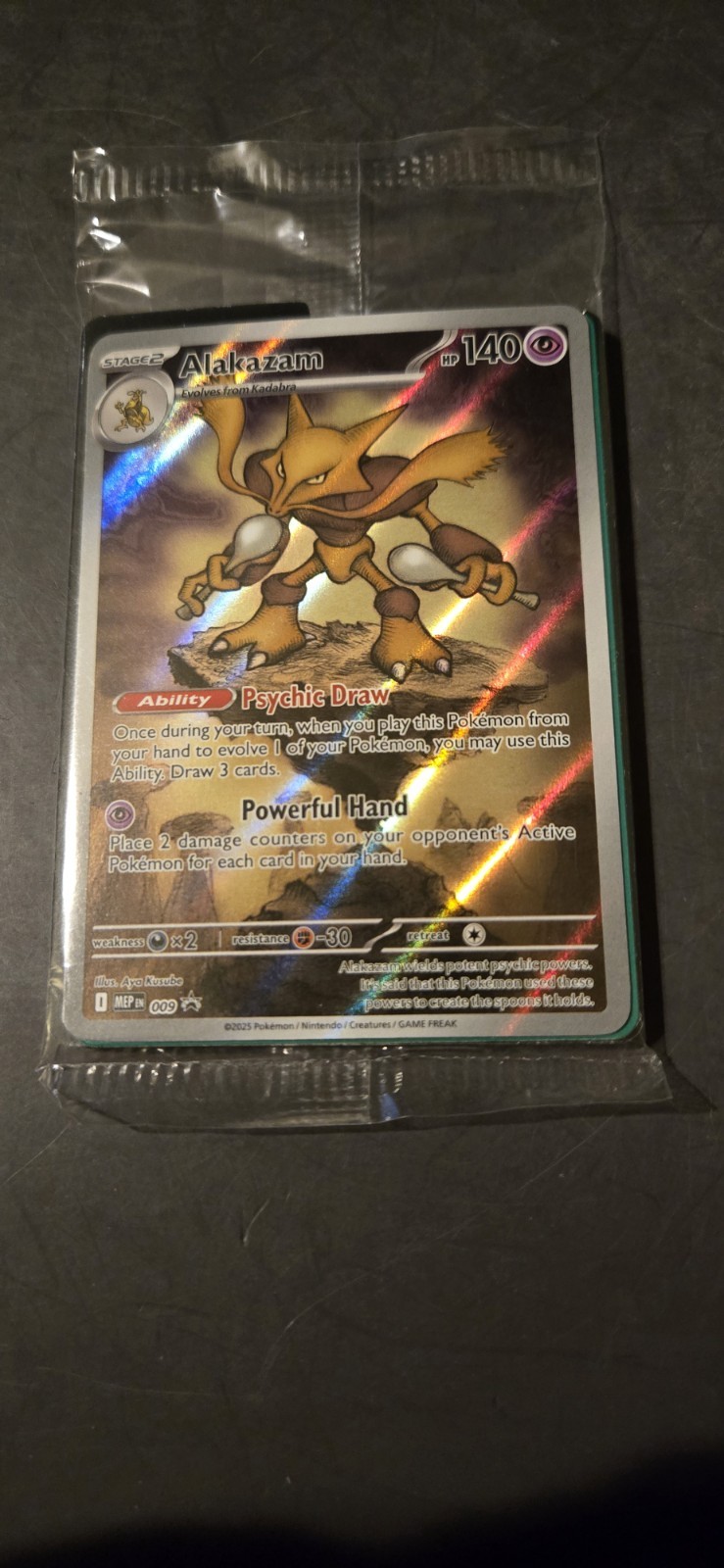 Sealed Alakazam Black Star Promo MEP 009 Sealed Alakazam Black Star Promo MEP 009