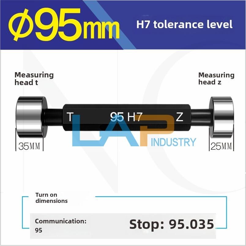 95 H7 Smooth Plug Gauge Through Stop Gauge Smooth Taper Gauge Double Head Bore
