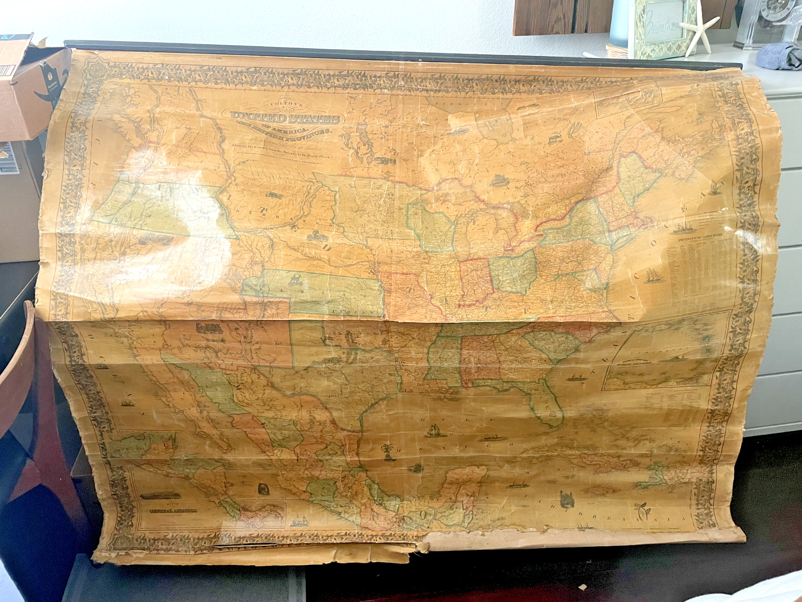 J.H. Colton\'s Map of the United States of America, The British Provinces, 1855