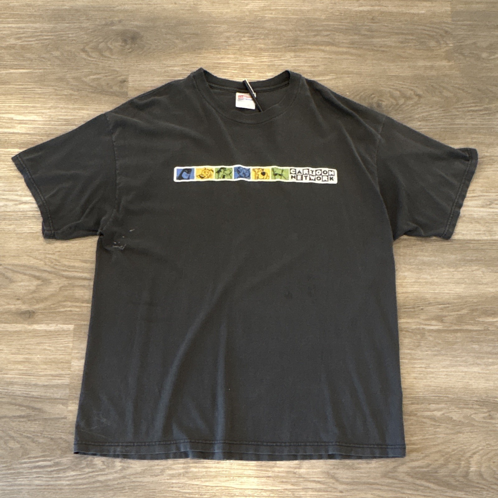 Vintage 90’s Cartoon Network Graphic Heavyweight Black T-Shirt Tee Adult XL
