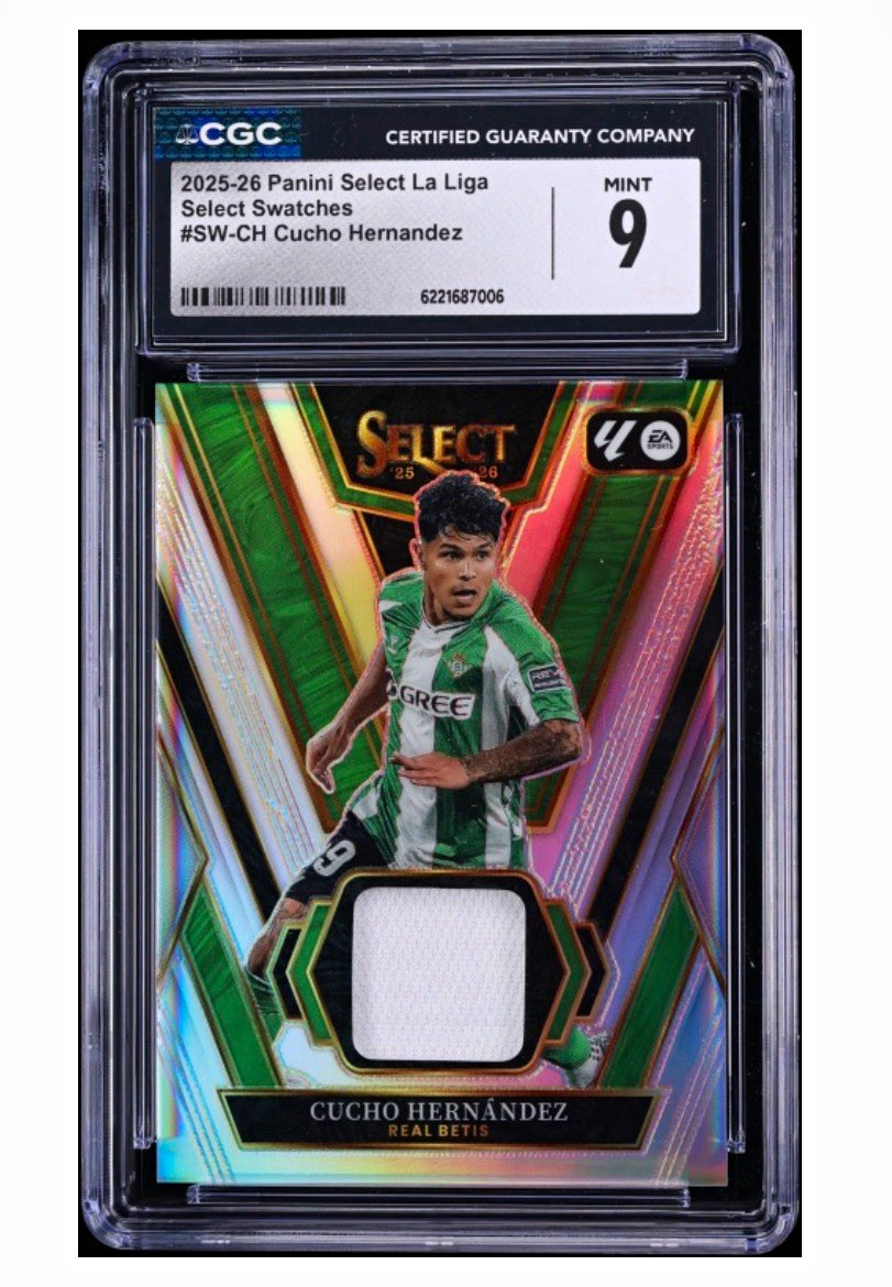 Panini 2025-26 Select La Liga Swatches Cucho Hernandez Betis SW-CH MEM CGC9 Panini 2025-26 Select La Liga Swatches Cucho Hernandez Betis SW-CH MEM CGC9