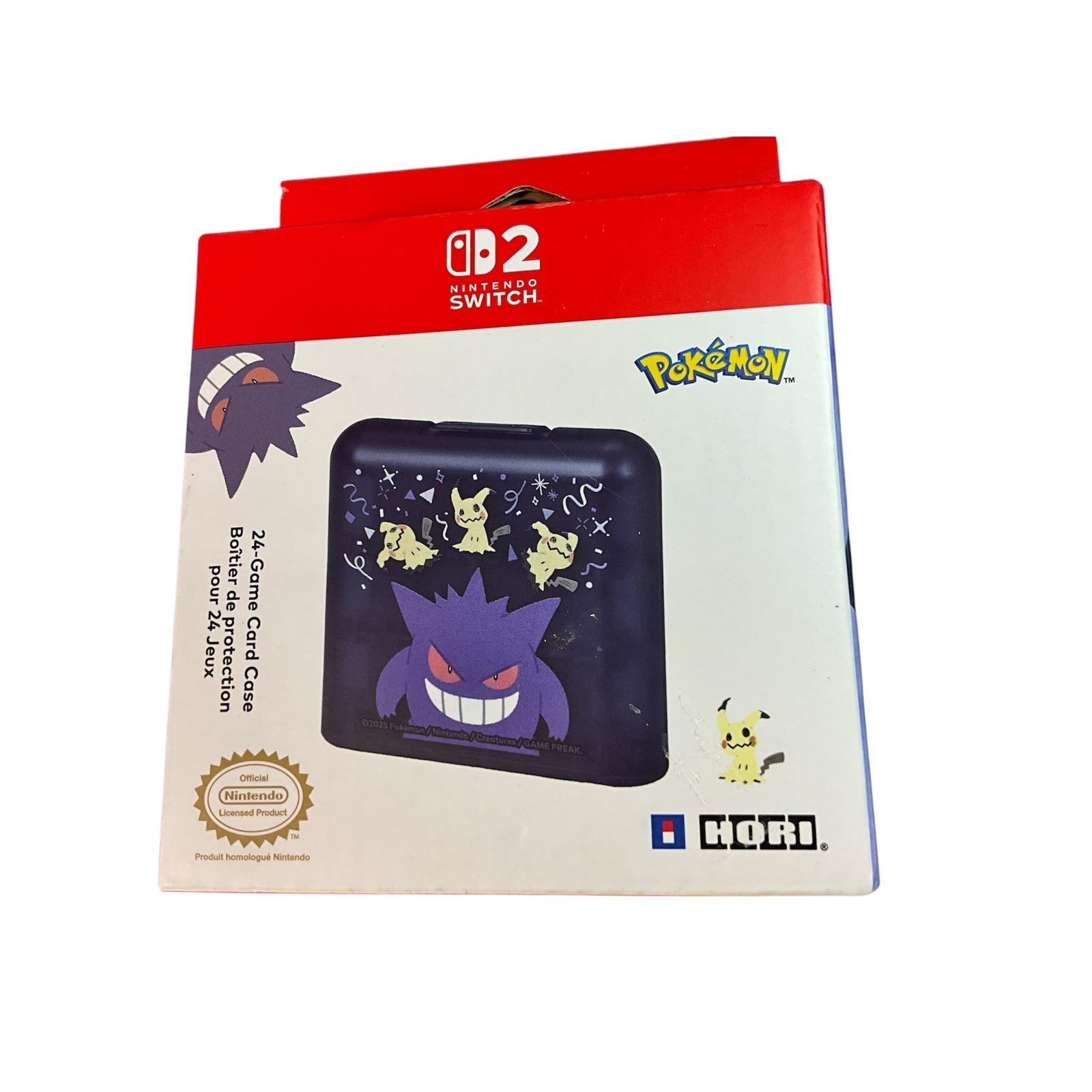 Hori Pokemon Gengar Mimikyu 24-Game Card Case for Nintendo Switch Purple New