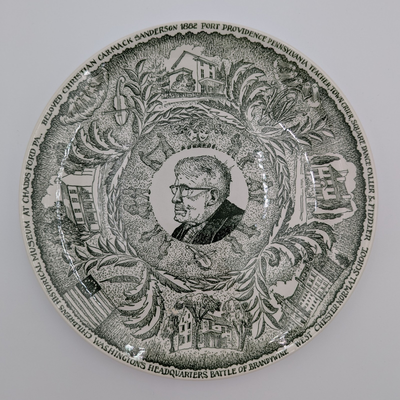 Kettlesprings Kilns Christian Carmack Sanderson 80th Birthday Plate Americana
