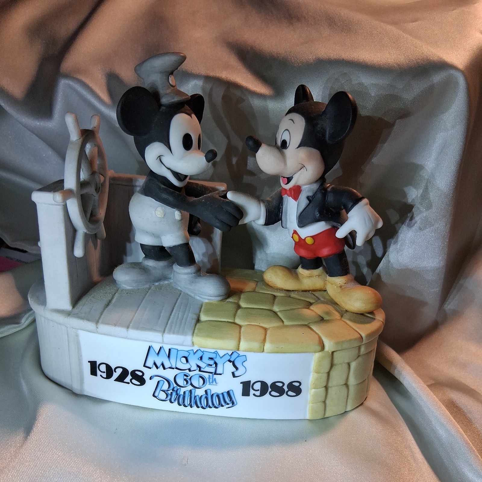 Vintage Mickey Mouse 60th Birthday Figurine 1928-1988 Disney Japan Rare Vintage Mickey Mouse 60th Birthday Figurine 1928-1988 Disney Japan Rare