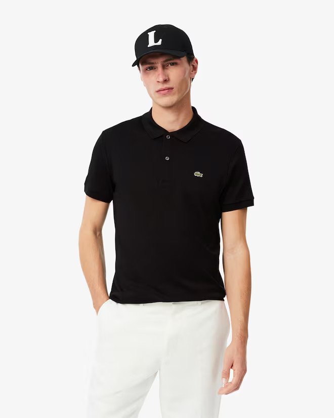 Lacoste Short Sleeve Jersey Polo, Black, Small Lacoste Short Sleeve Jersey Polo, Black, Small