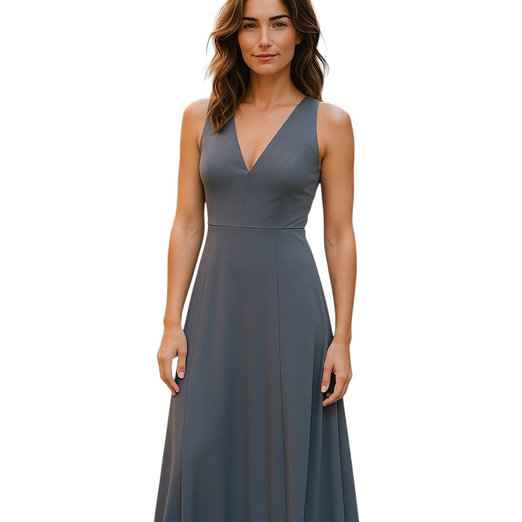 Dear Cleo Gray Formal Dress Gown Kylie Chiffon Full Length Size 6 Sleeveless Dear Cleo Gray Formal Dress Gown Kylie Chiffon Full Length Size 6 Sleeveless