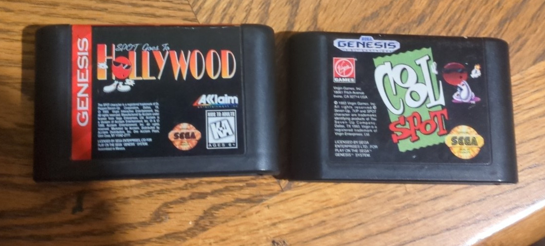 Sega Genesis Cool Spot & Spot Goes to Hollywood 2 Game Lot Tested