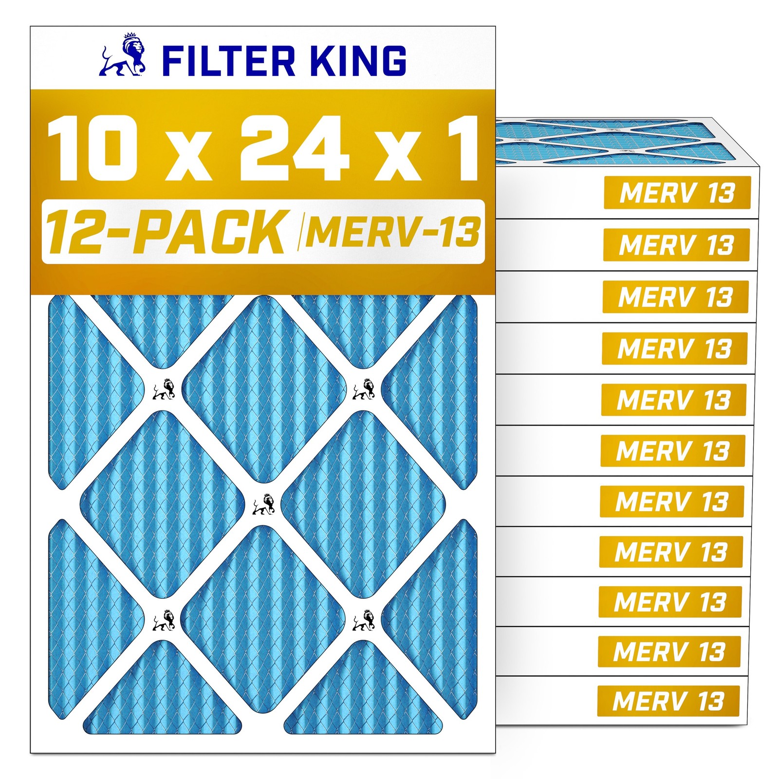 Filter King 10x24x1 Air Filter MERV 13, AC Furnace Filters (12-Pack) Filter King 10x24x1 Air Filter MERV 13, AC Furnace Filters (12-Pack)