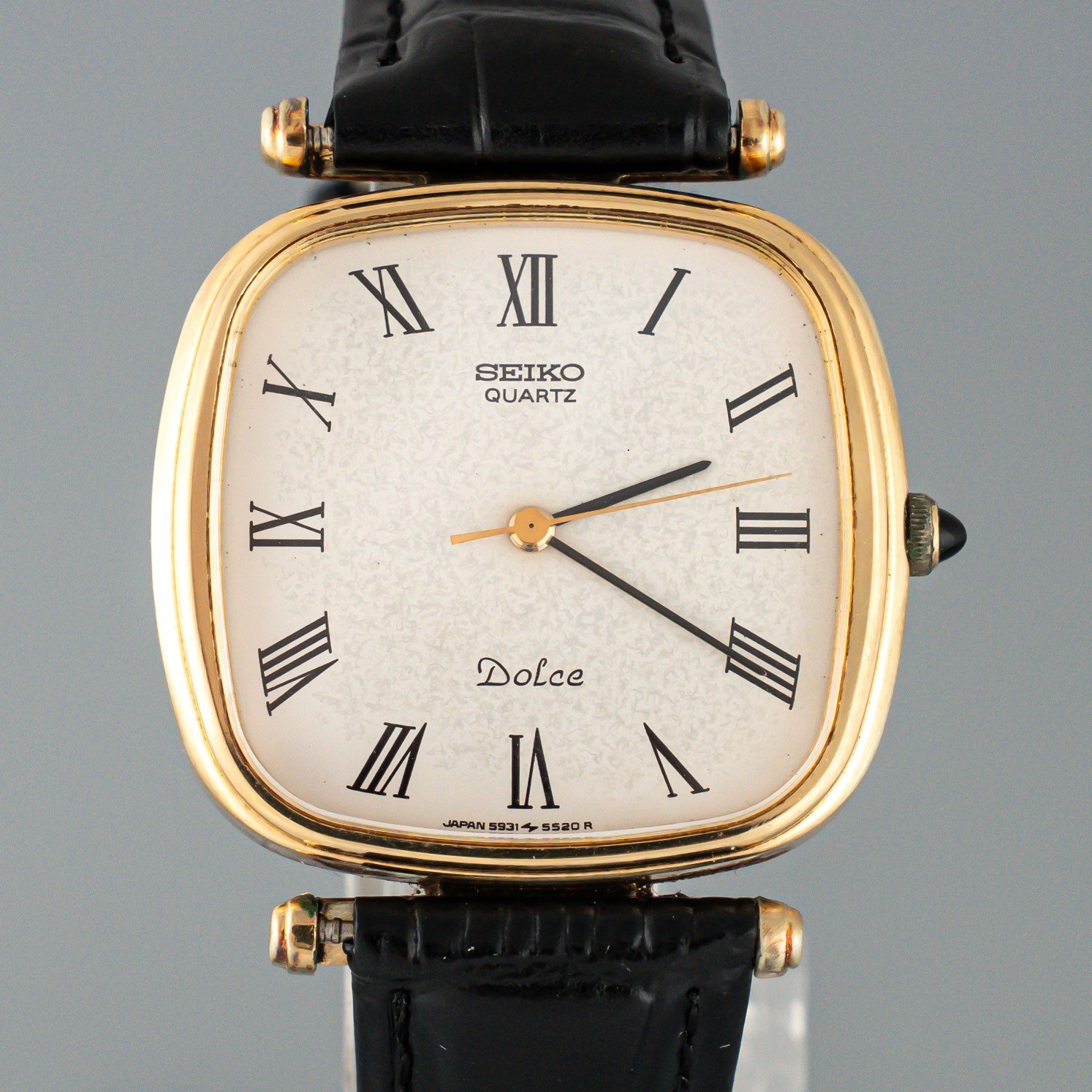 SEIKO Dolce 5931-5400 31mm White Dial Gold Roman Qz Mens Watch -US Stock