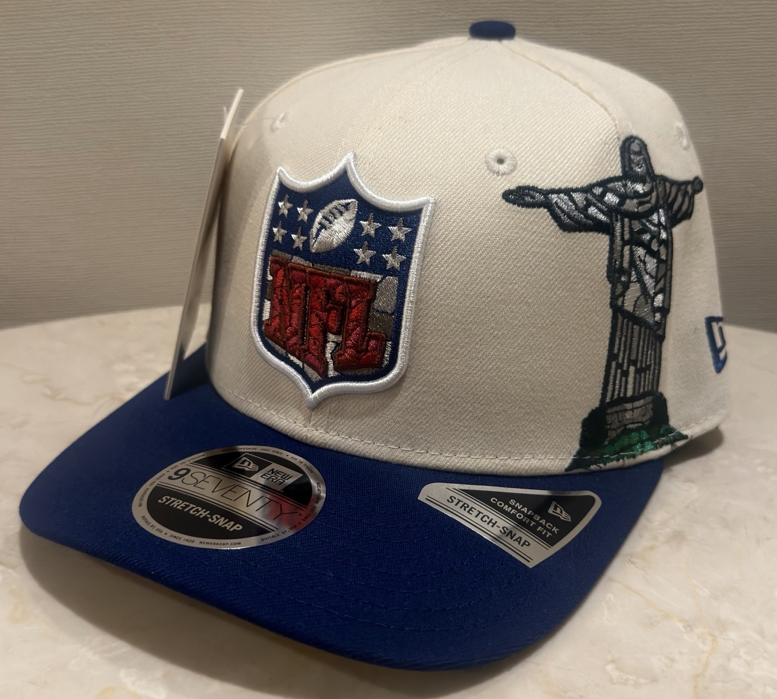 NWT New Era 9Seventy NFL League Shield 2026 Rio Game Christ The Redeemer Hat Cap NWT New Era 9Seventy NFL League Shield 2026 Rio Game Christ The Redeemer Hat Cap