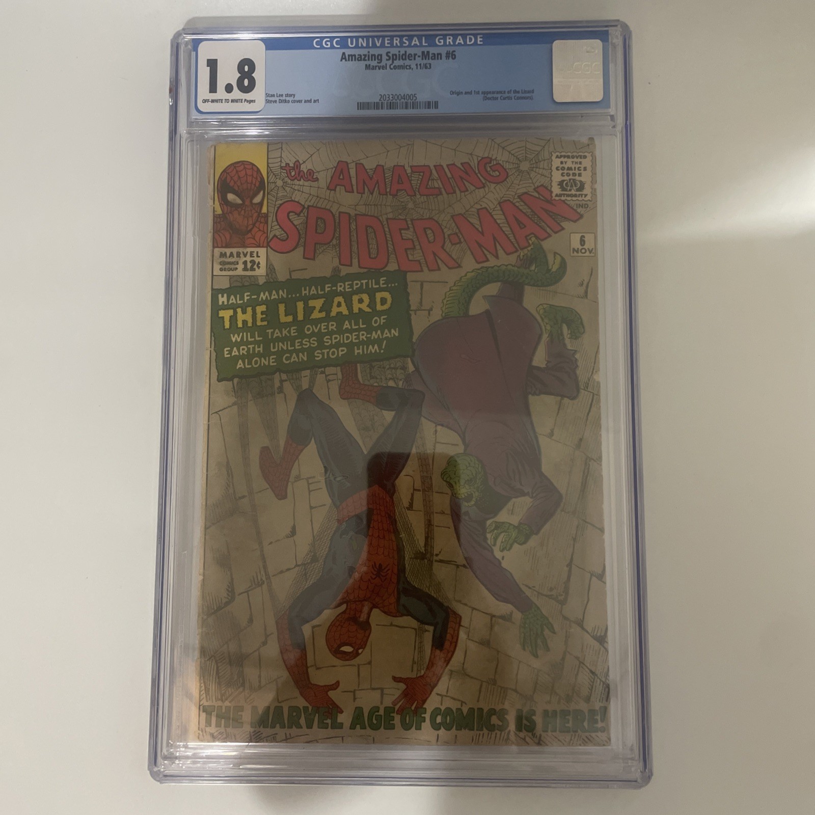 Amazing Spider-Man #1.8 CGC 1.8 1st The Lizard Dr Curtis Connors Silver Age Amazing Spider-Man #1.8 CGC 1.8 1st The Lizard Dr Curtis Connors Silver Age