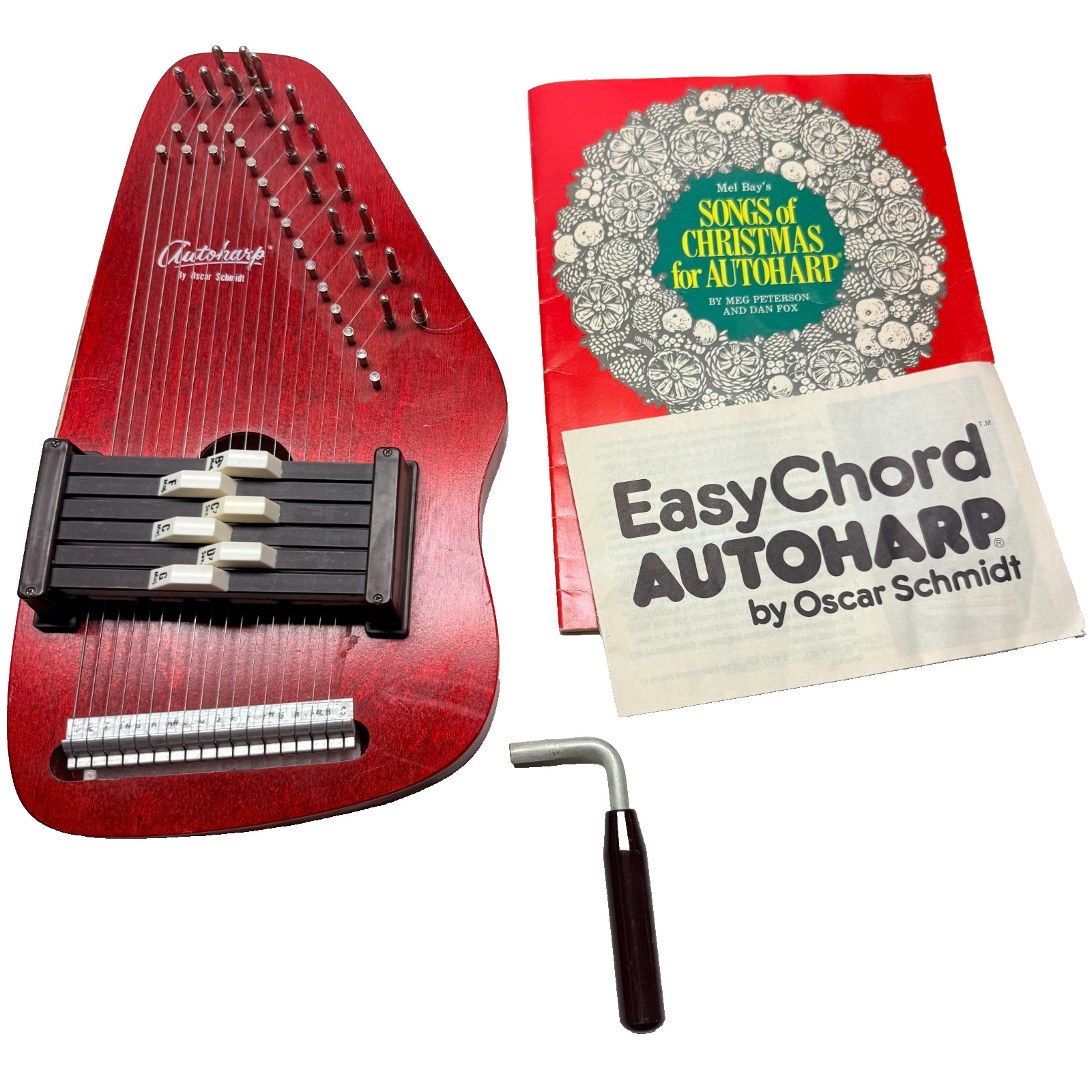 Autoharp By Oscar Schmidt Vintage Red Wooden Easy Chord Musical Instrument Autoharp By Oscar Schmidt Vintage Red Wooden Easy Chord Musical Instrument