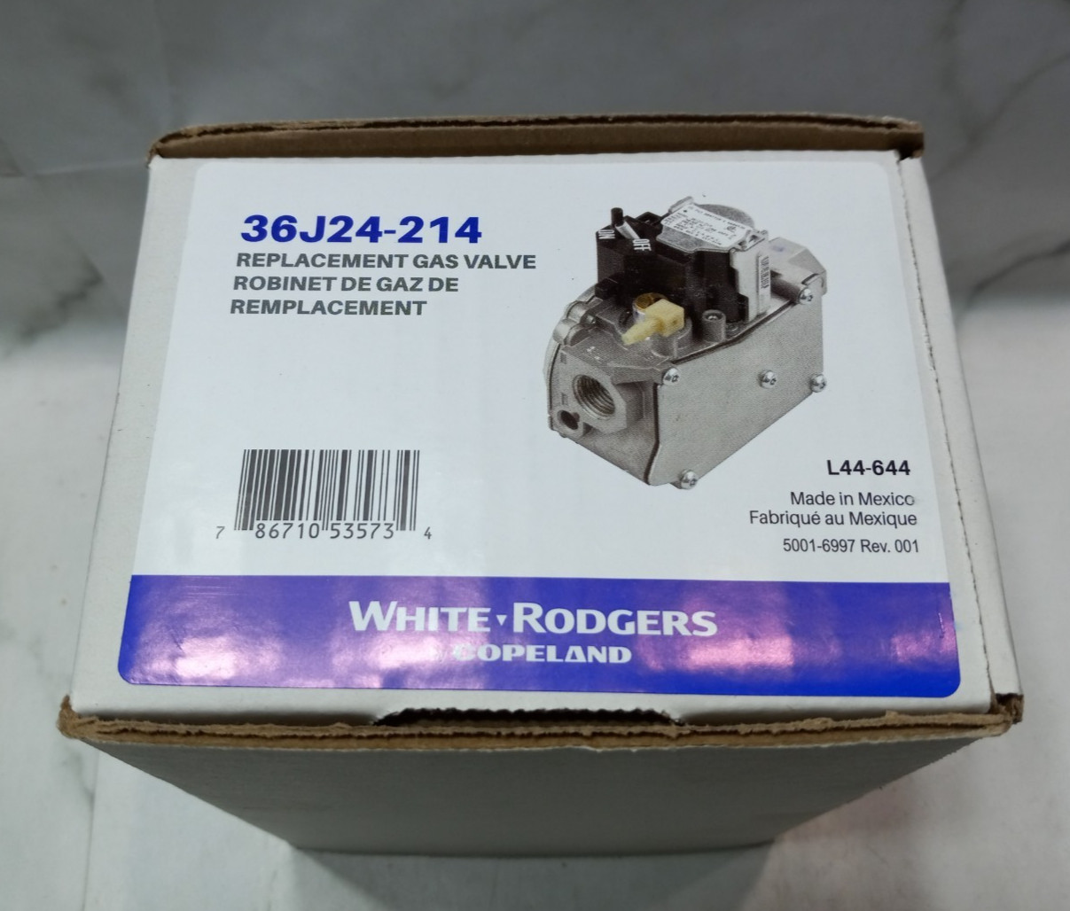 Emerson White Rodgers 36J24-214 Replacement Gas Valve L44-644 New Open Box