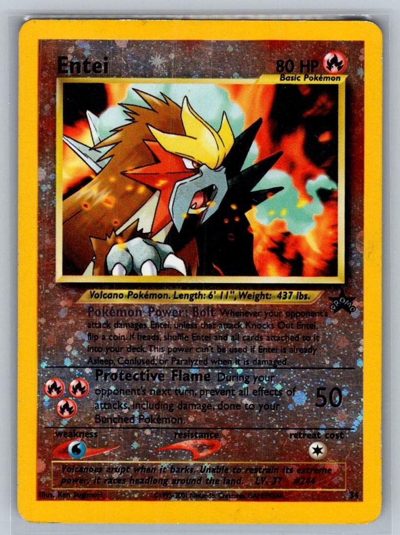 ENTEI 34 P WIZARDS BLACK STAR PROMOS POKEMON REVERSE HOLO LIGHTLY PLAYED ENTEI