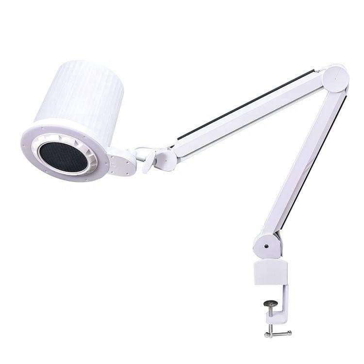 Professional Nail Dust Collector with LED Light Desktop Suction Vacuum White