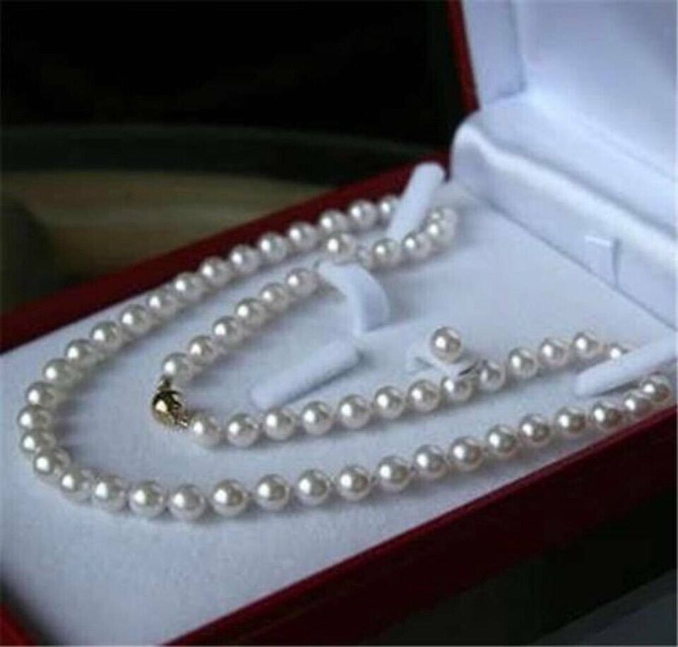 beautiful AAA++ 8-9MM Natural White Akoya Pearl Necklace　20\