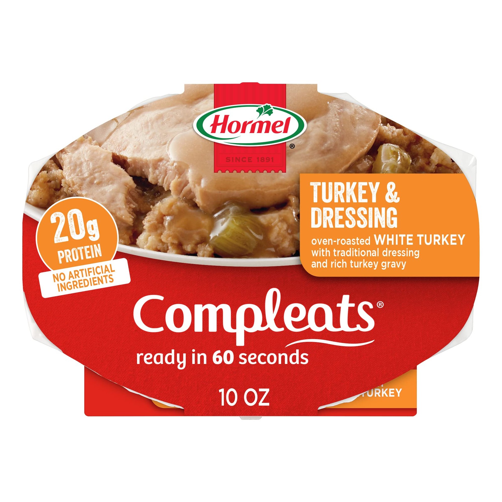 Turkey and Dressing Microwave Meal 10oz Ready to Eat Dinner 6 Pack