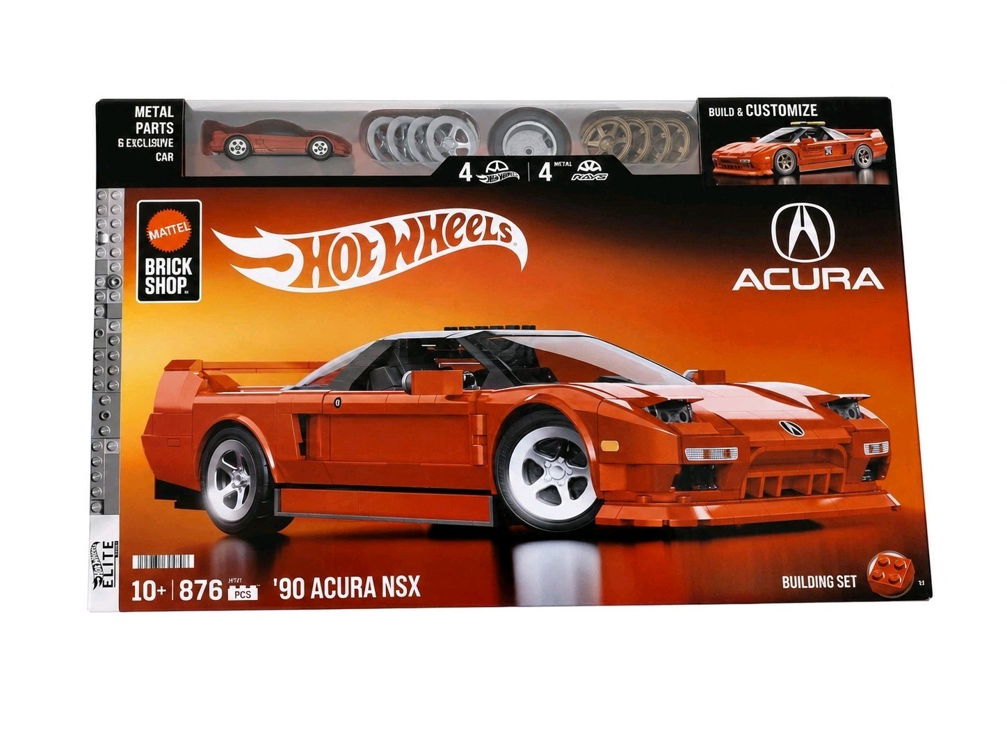 Mattel Brick Shop Hot Wheels ‘90 Acura NSX Building Toy 876 Pieces New In Box