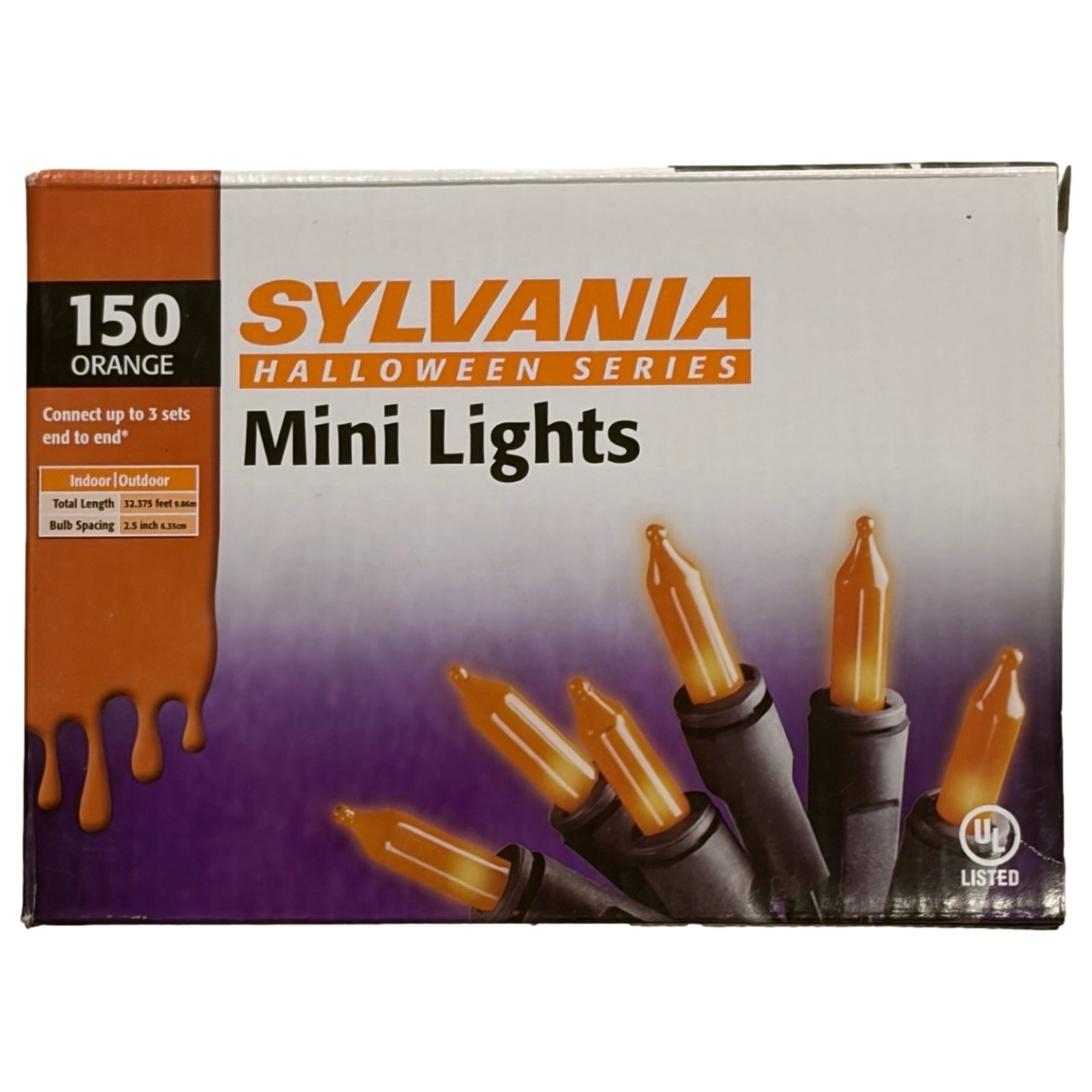 Sylvania 150 Orange Mini Lights Halloween String Light Set