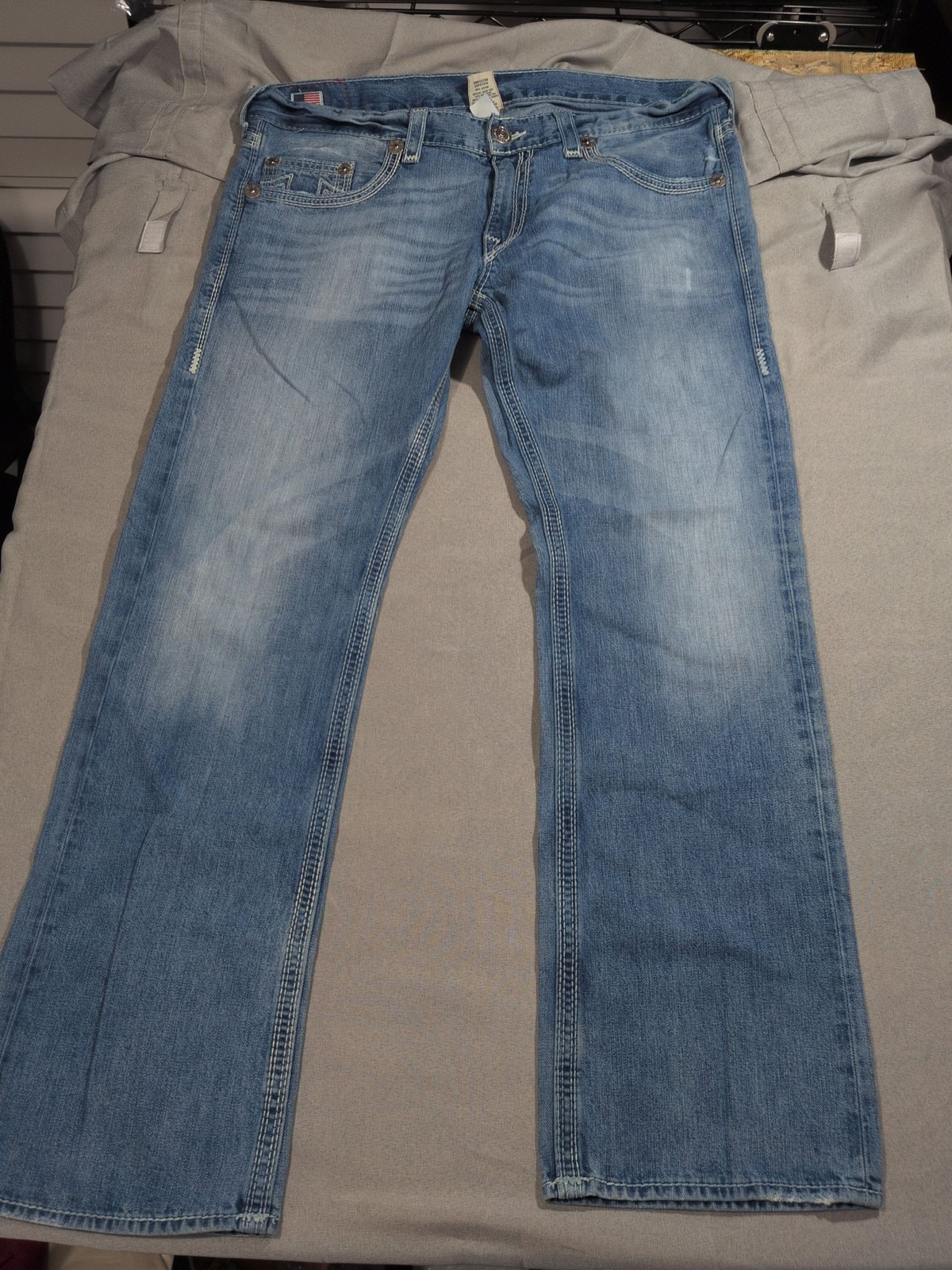 True Religion Bobby Big QT Mens Jeans Blue Straight Leg Made in USA