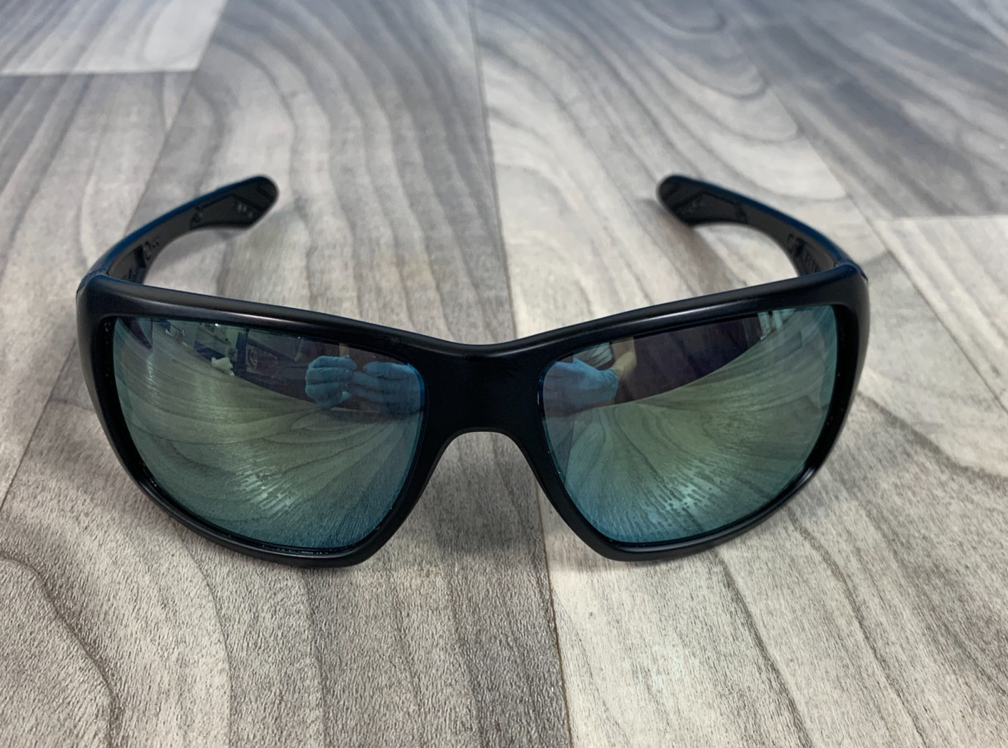 Vintage Oakley Big Taco OO9173-04 Matte Black Polarized Sunglasses With Case