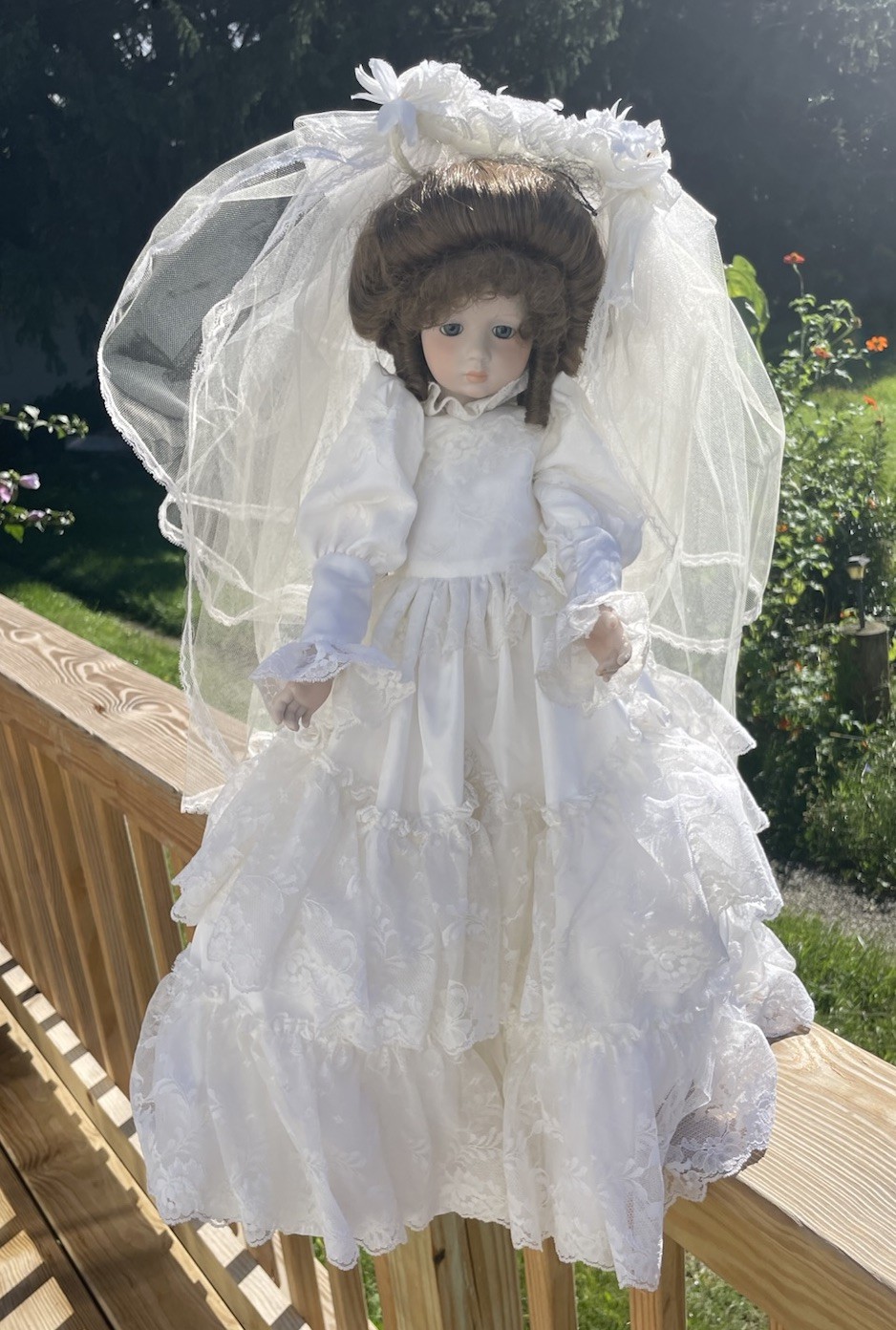 Antique French Reproduction Albert Marque 20”Bride Doll Porcelain Head Antique French Reproduction Albert Marque 20”Bride Doll Porcelain Head