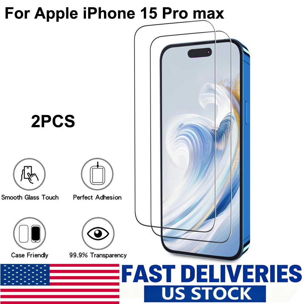 2pcs For Apple iPhone 15 Pro max Tempered Glass Screen Protector Anti Scratch 2pcs For Apple iPhone 15 Pro max Tempered Glass Screen Protector Anti Scratch