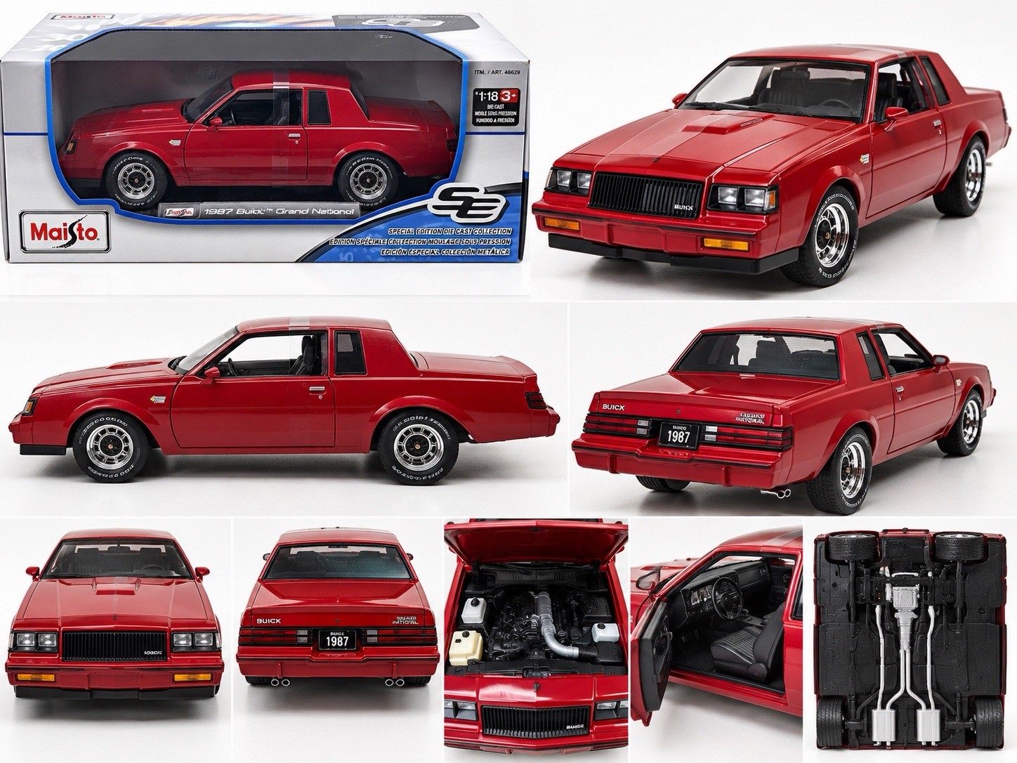 Maisto Buick Grand National 1987 1:18 Diecast Car Red Special Edition Boxed
