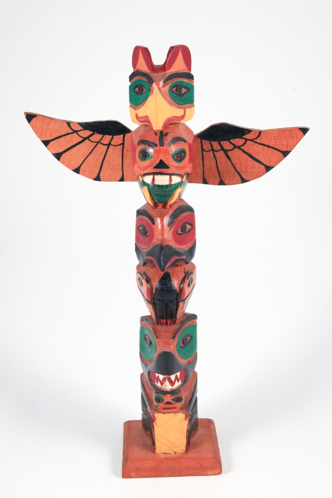VTG Hand Carved Painted Wood Thunderbird Totem Pole Pacific NW First Nations 12 VTG Hand Carved Painted Wood Thunderbird Totem Pole Pacific NW First Nations 12