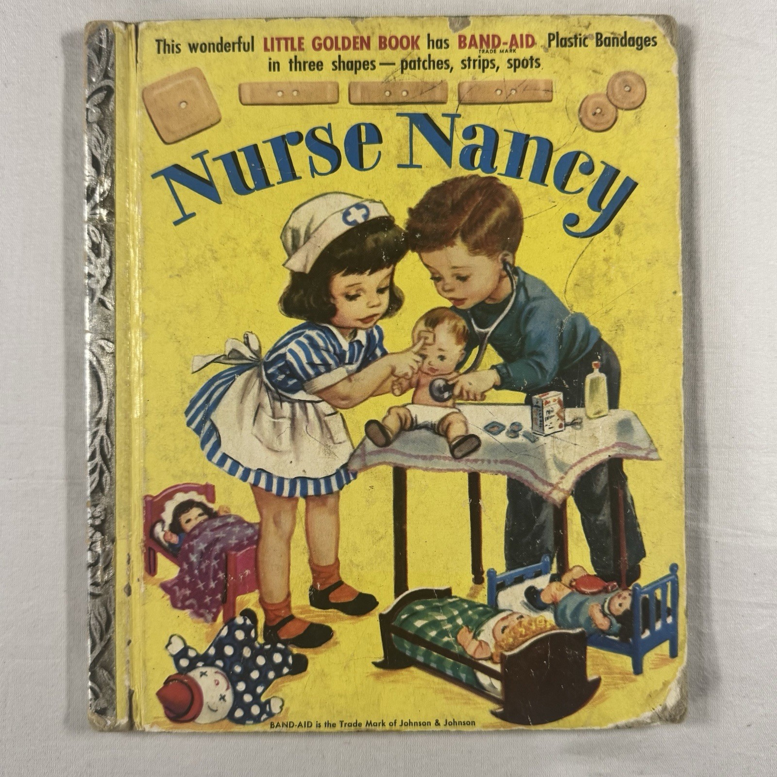 Vintage Little Golden Book Nurse Nancy 1952 Band Aid Edition Missing Inserts