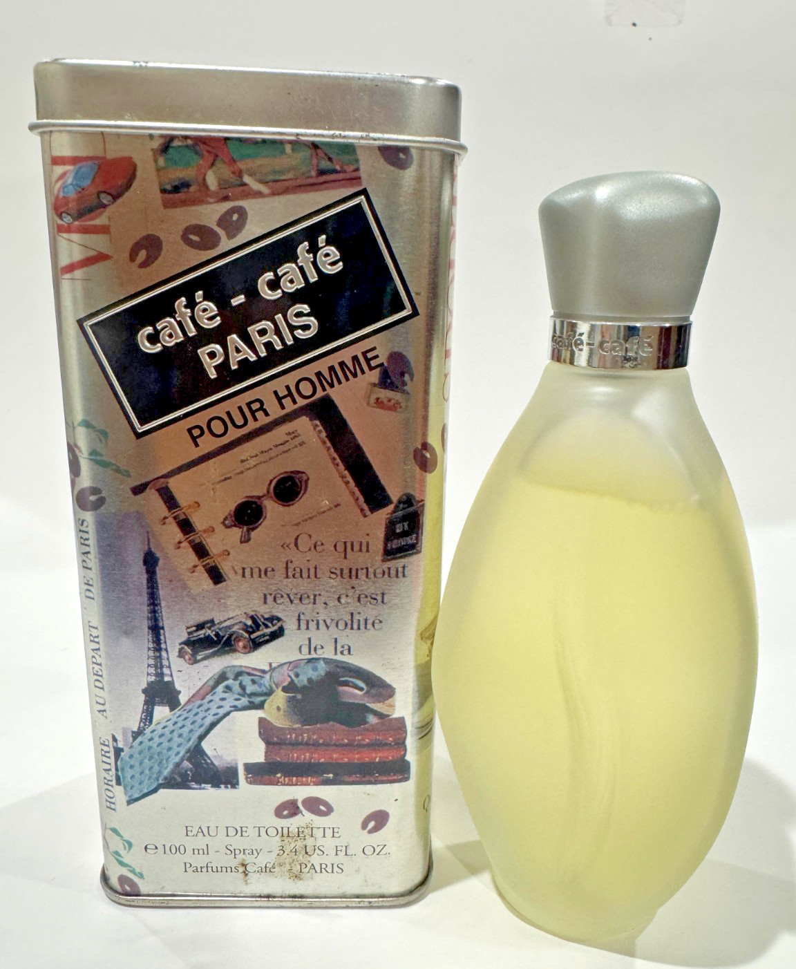 Cafe-Cafe Paris Pour Homme Cofinluxe EDT 3.4oz 100ml Men Vintage Rare Tin New