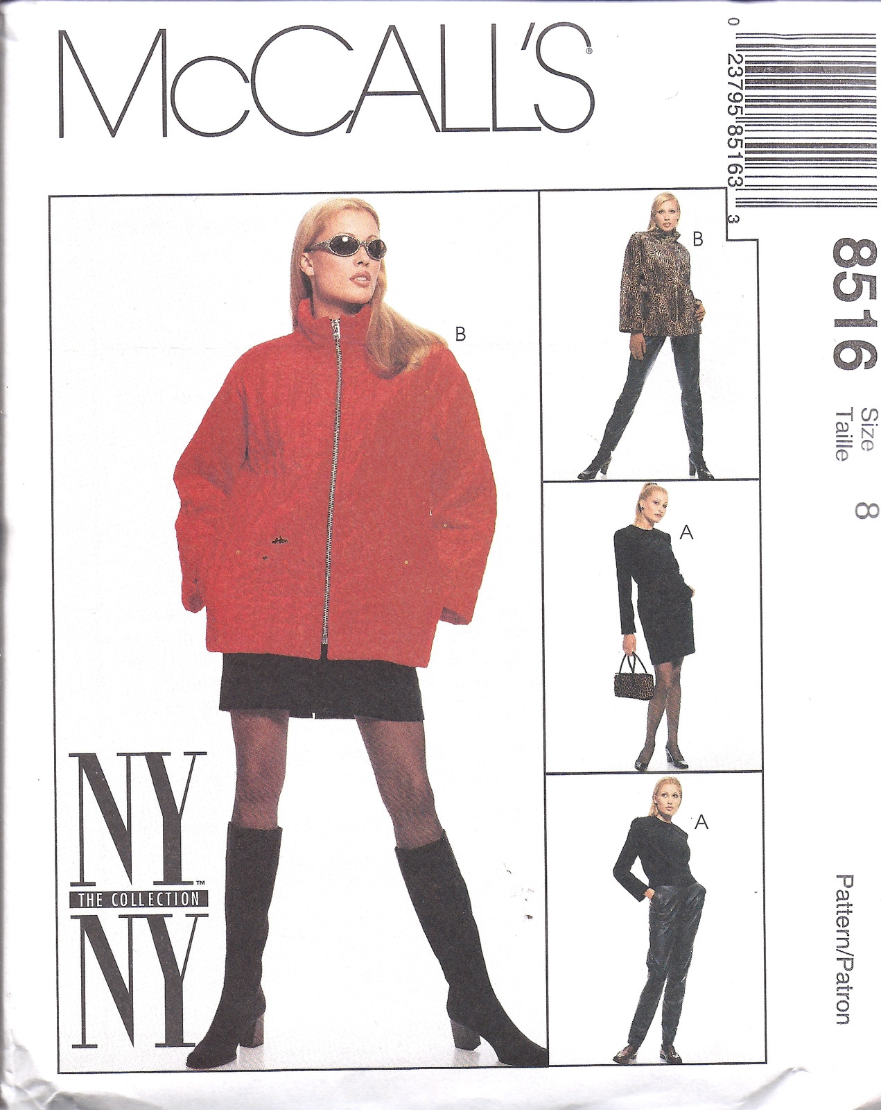 8516 UNCUT McCalls SEWING Pattern Misses Lined Jacket Pants Skirt OOP NY NY SEW