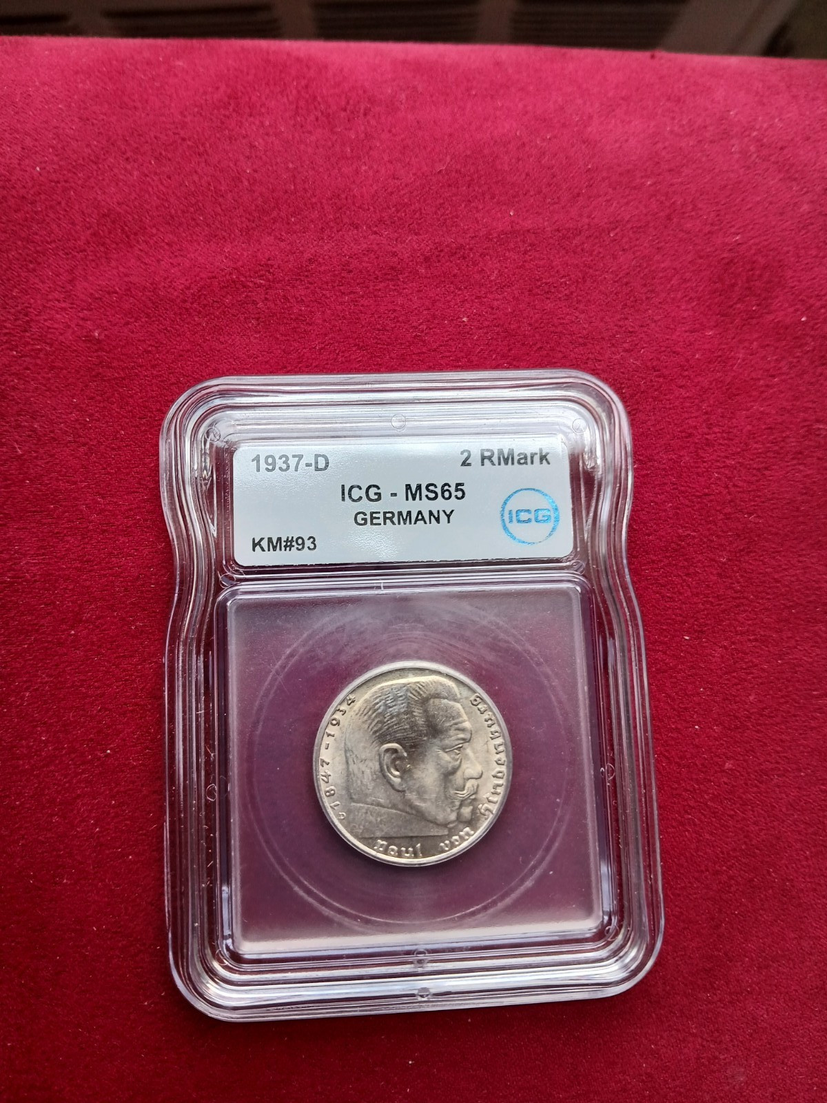 1937-D Germany Reich 2 Mark Silver MS 65  in USA