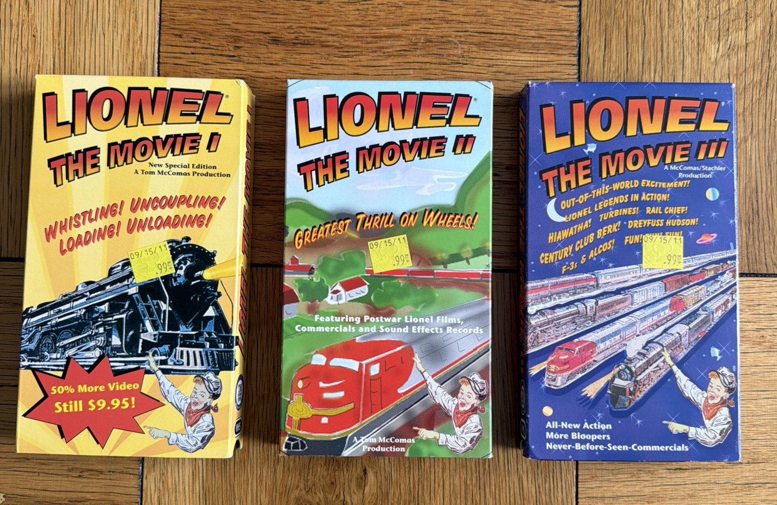 Vintage 1997-1998 Lionel Trains The Movie I, II And III VHS Complete Set